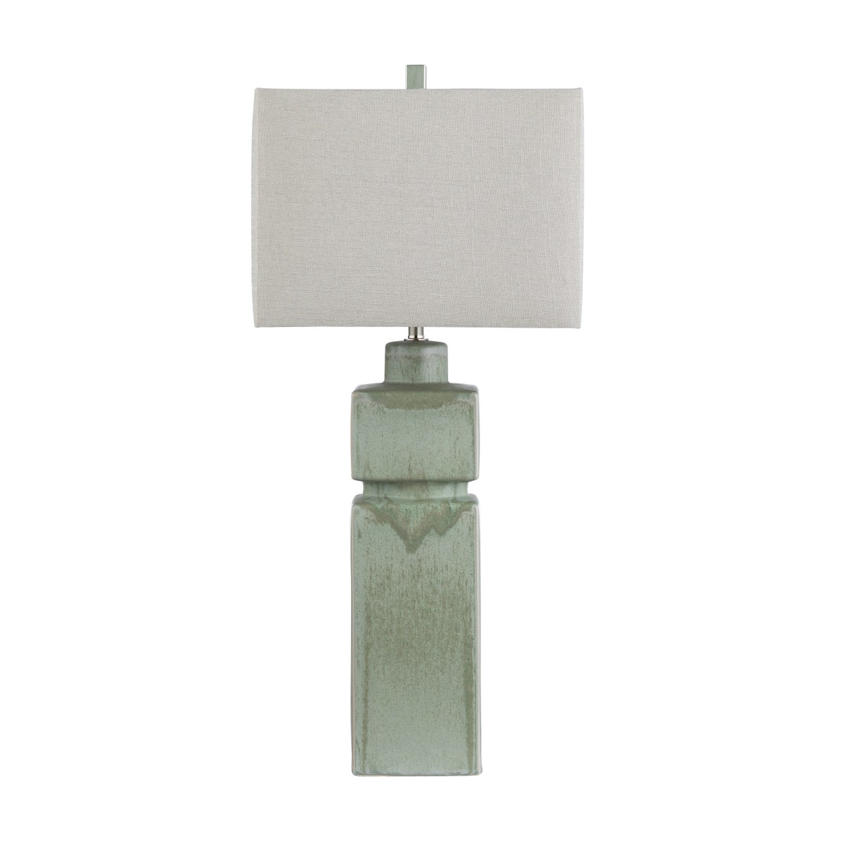 Crestview CVAZP148 Ceramic Table Lamp with Shade, Green & Grey