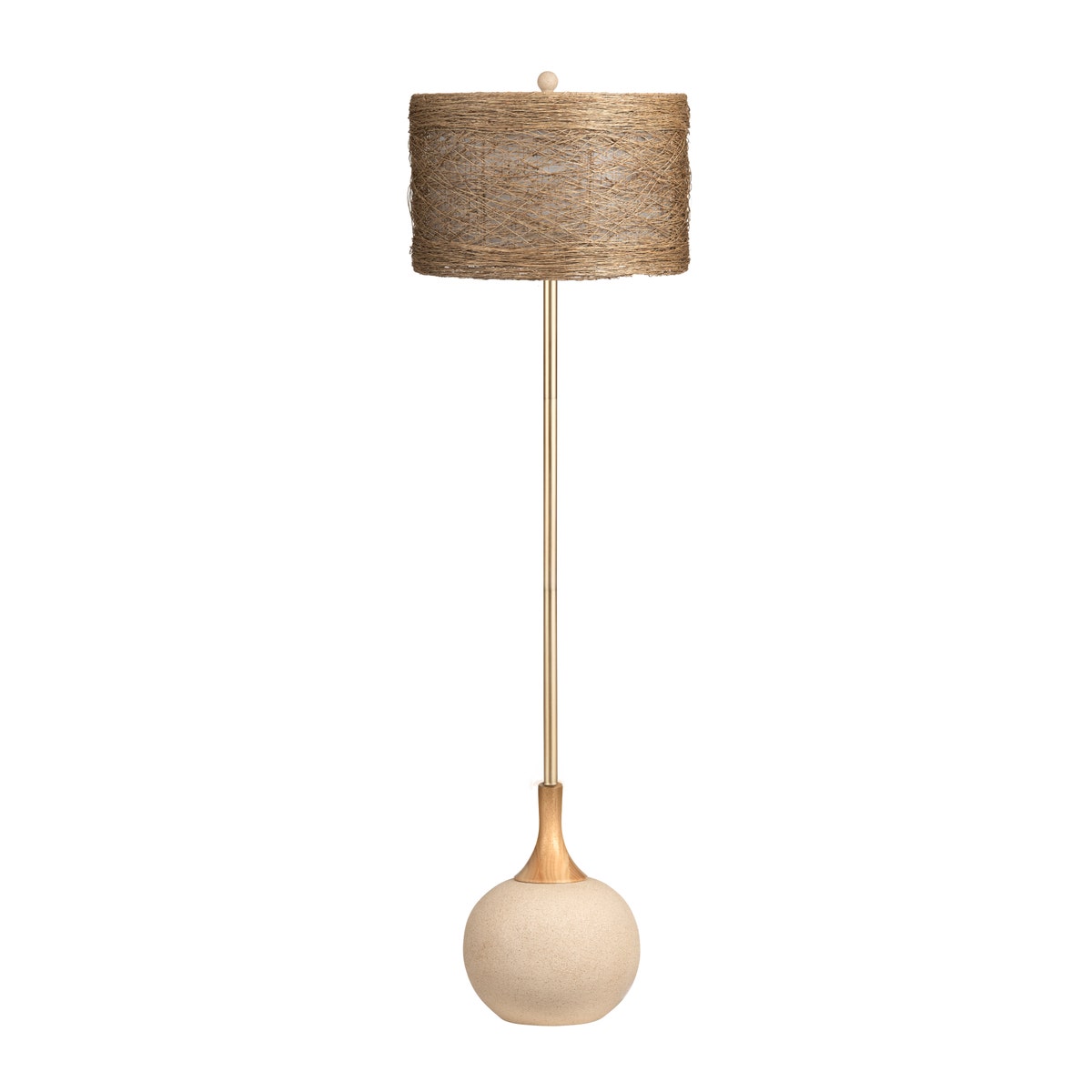 Crestview CVAZVP110 Kenya Floor Lamp, Tan & Brown