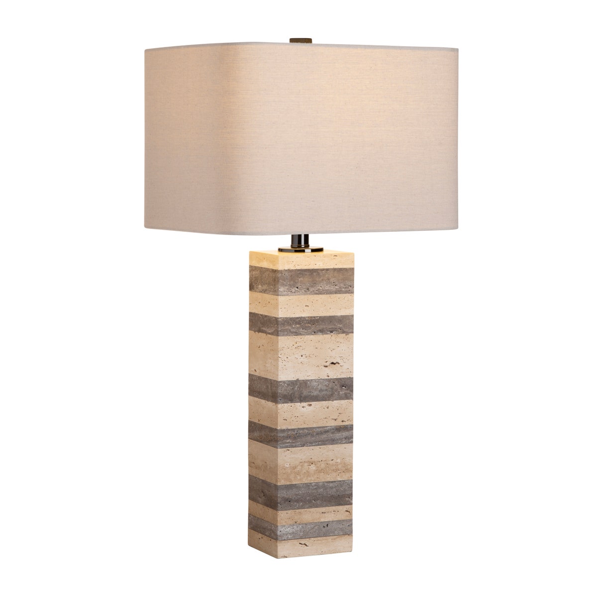 Crestview CVAZMB019 28.5 in. Travertine Table Lamp with Shade