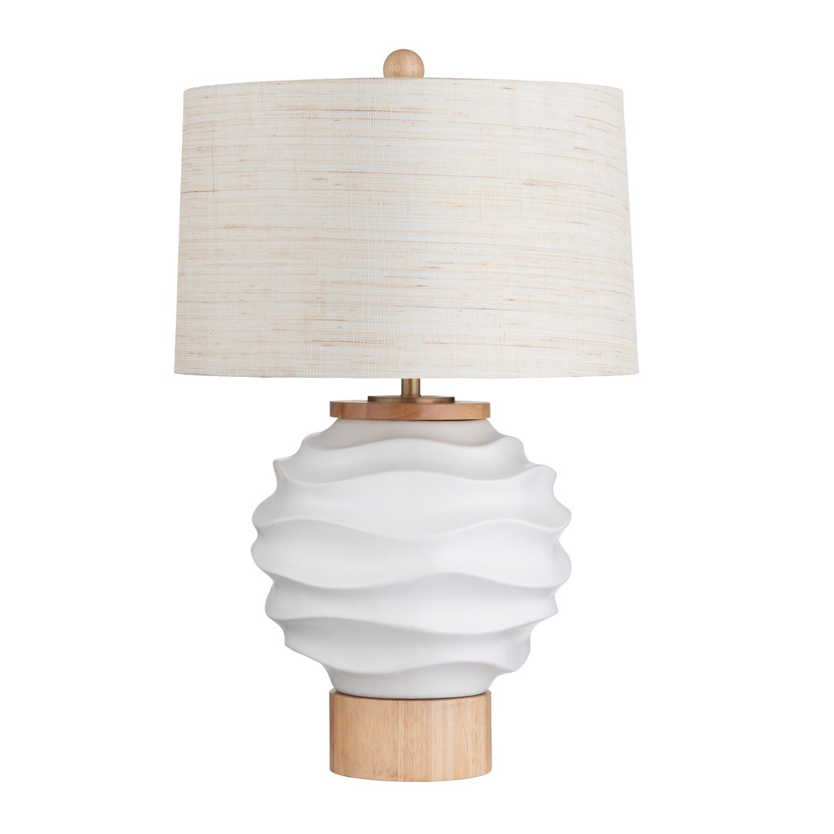 Crestview CVAZP111 28.5 in. Ceramic Table Lamp with Shade, White & Tan