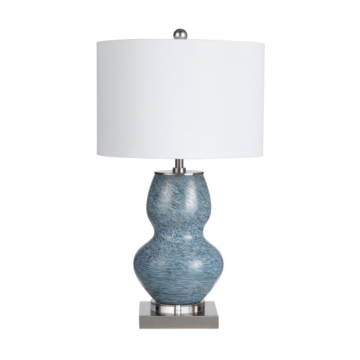 Crestview CVABS2424A Glazed Ceramic Table Lamp with Shade, Blue & Green