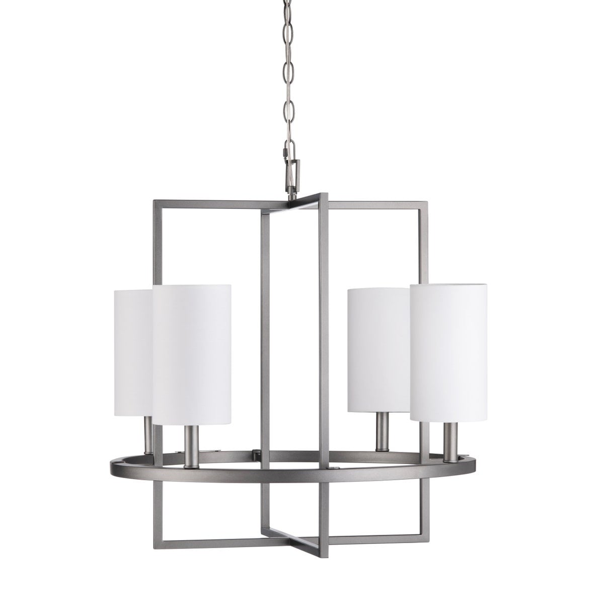 Crestview CVPDA124B Fields 4 Light Chandelier, Silver & Gunmetal