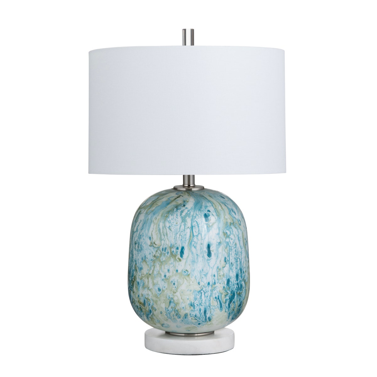 Crestview CVABS2373A Channing Table Lamp, Blue & White