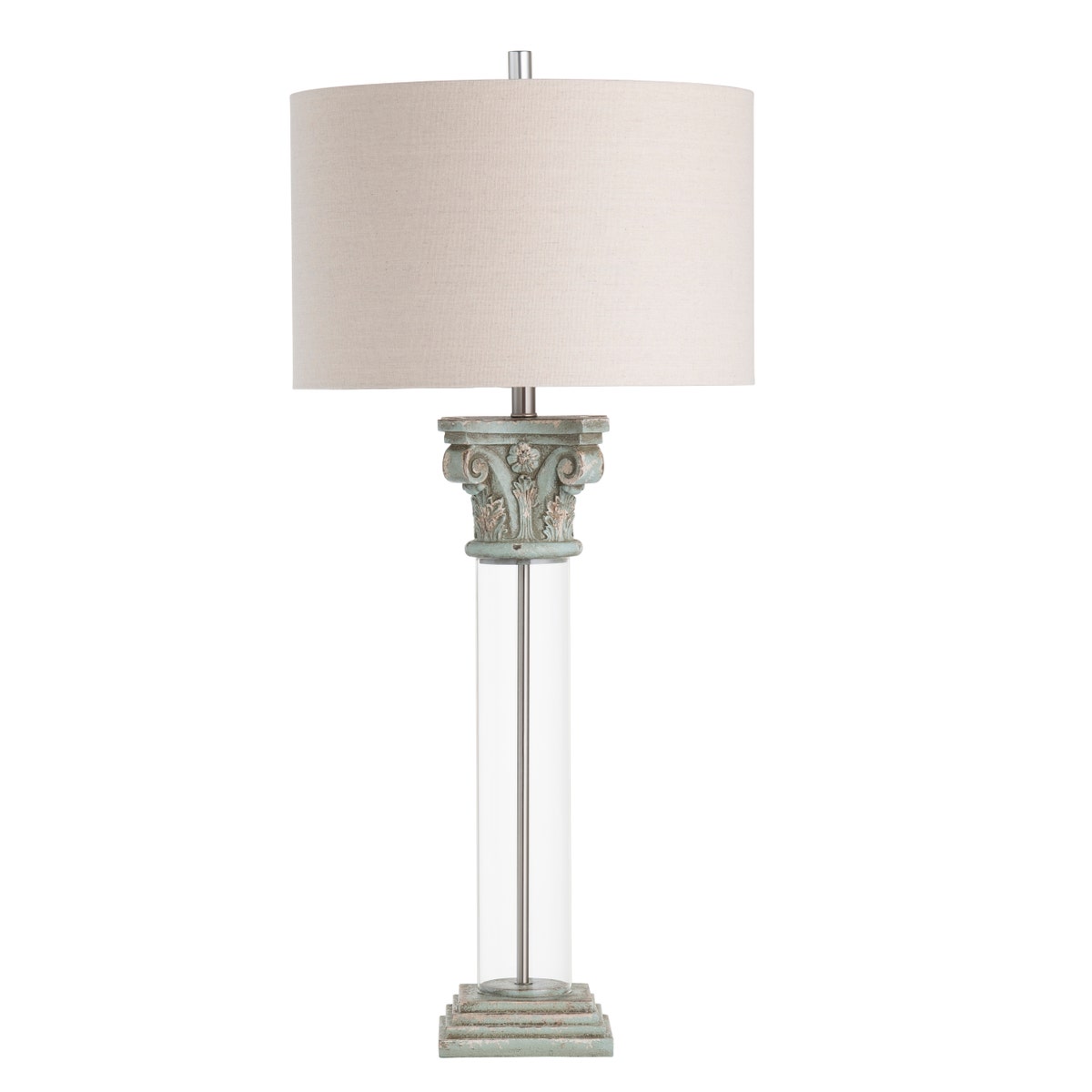 Crestview CVAZVP074B Elise Table Lamps, Transparent - Pack of 2
