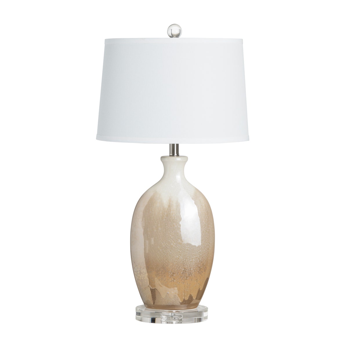 Crestview CVAP2852 30 in. Beige Ceramic Table Lamp with White Shade - Pack of 2