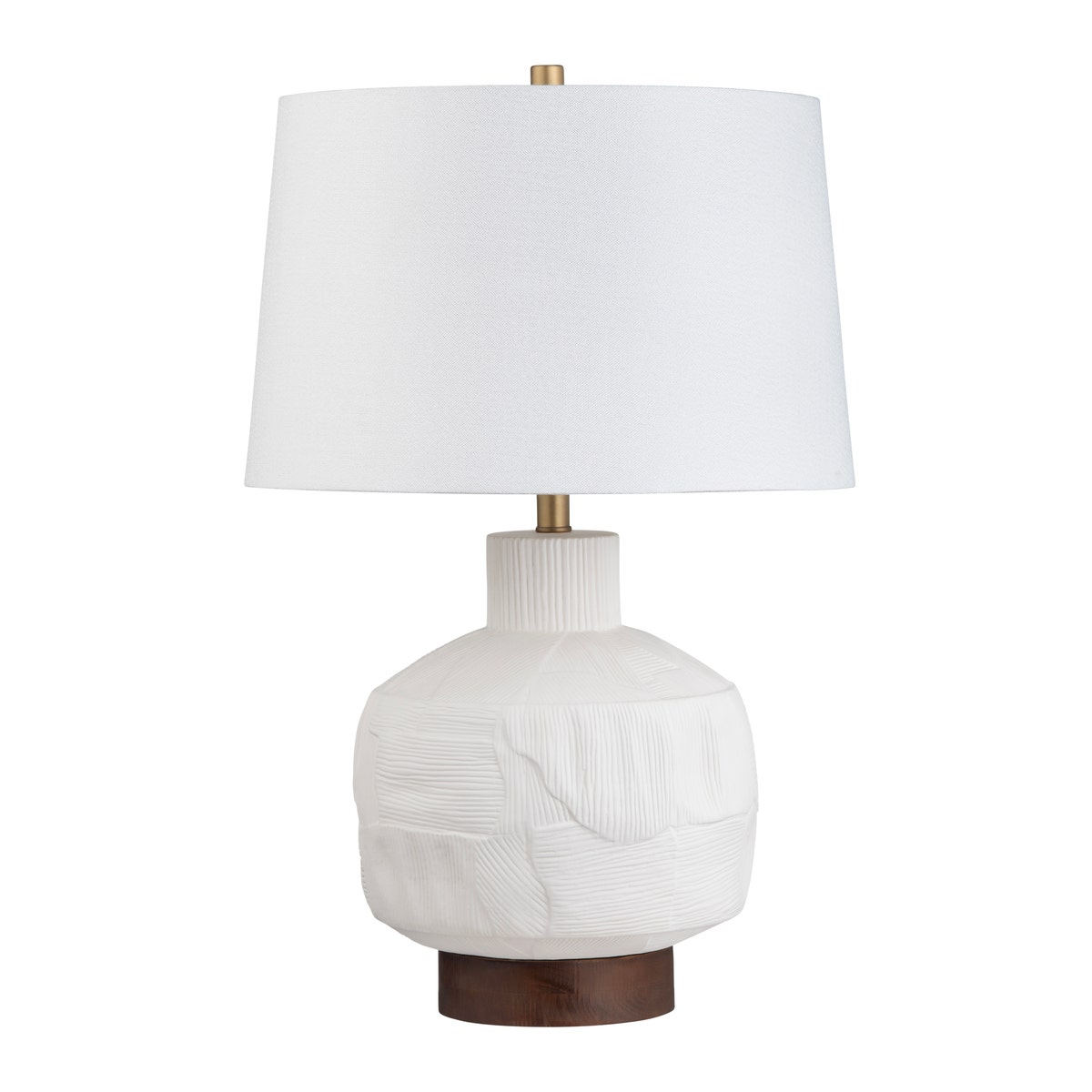 Crestview CVAZP124 27 in. Ceramic & Wood Table Lamp with Shade