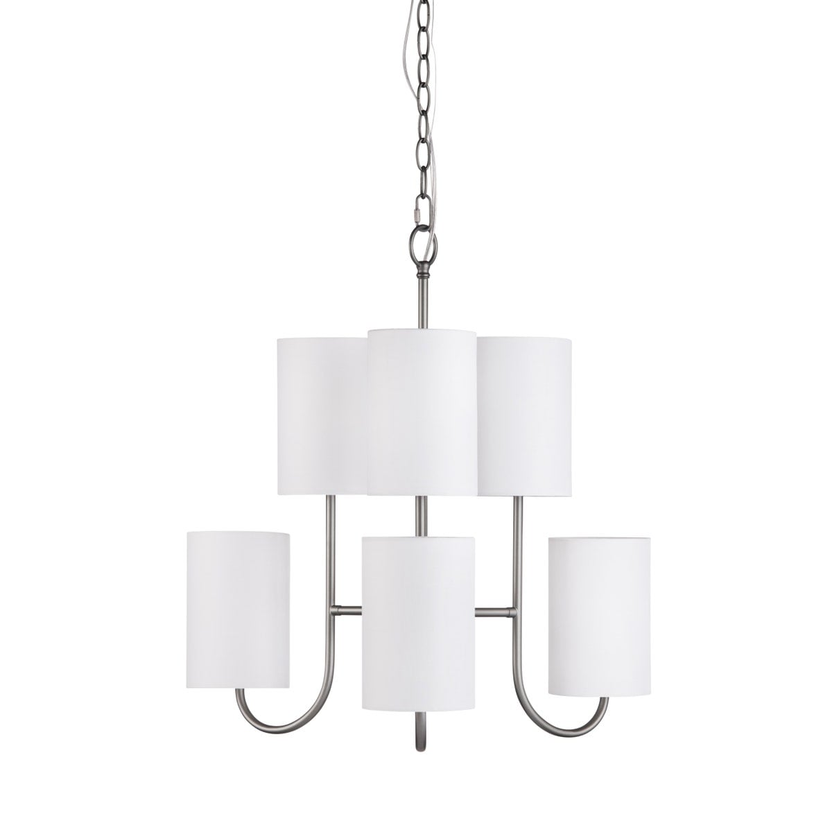 Crestview CVPDA119B Fields 6 Light Chandelier, Silver & Gunmetal