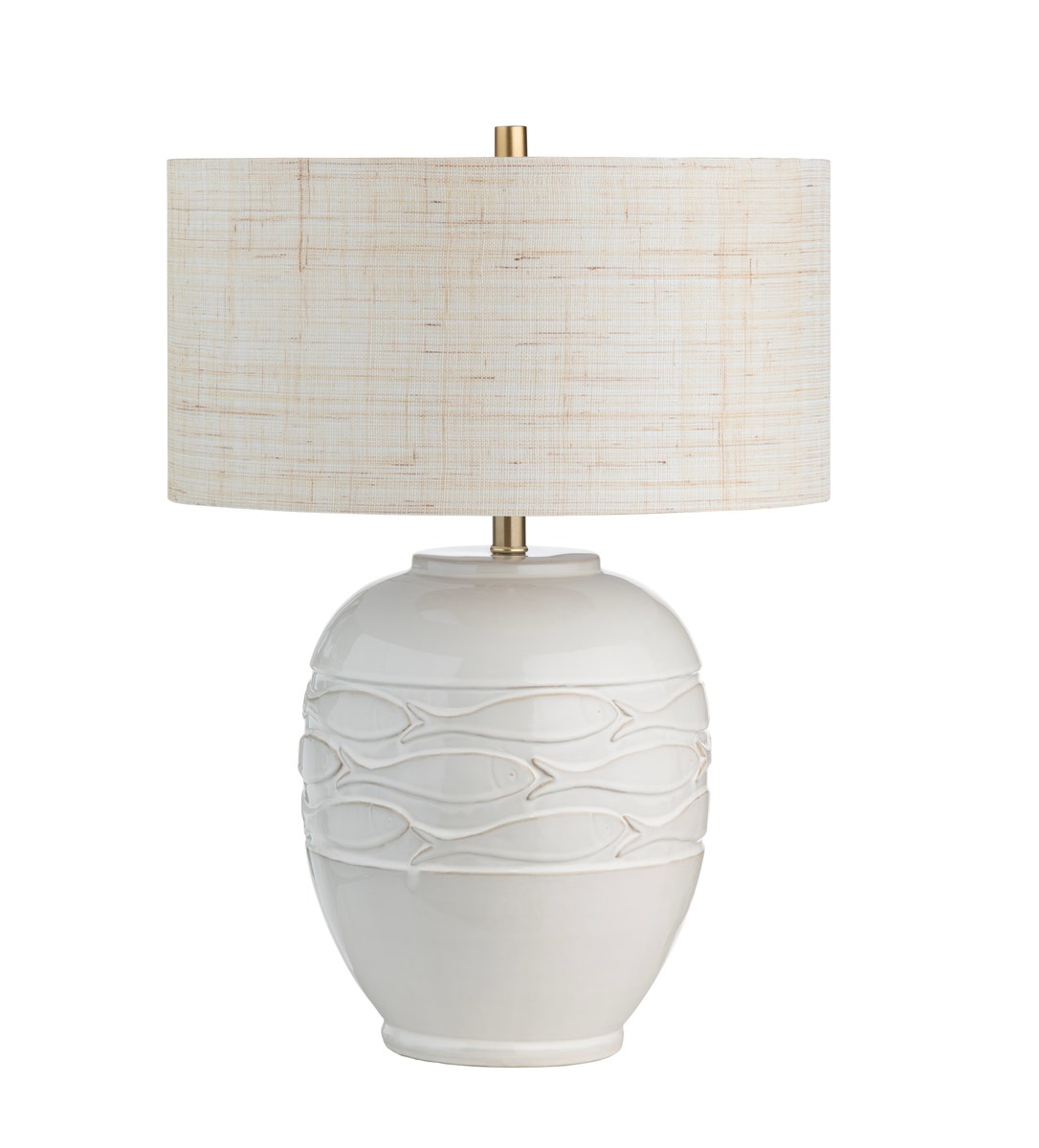 Crestview CVAP2858 27 in. Ceramic Table Lamp, Cream & Ivory