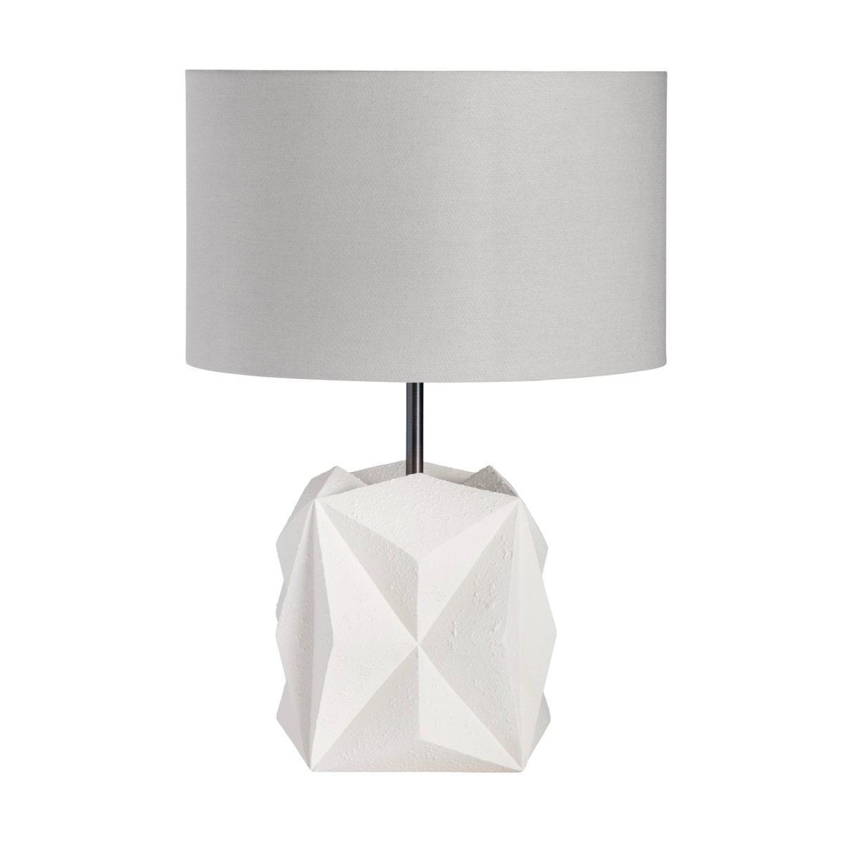 Crestview CVAZVP090 27 in. Resin Table Lamp with Linen Shade, White