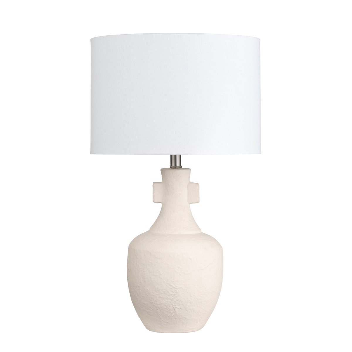 Crestview CVAZP117 26.25 in. Ceramic Table Lamp with Shade, Cream