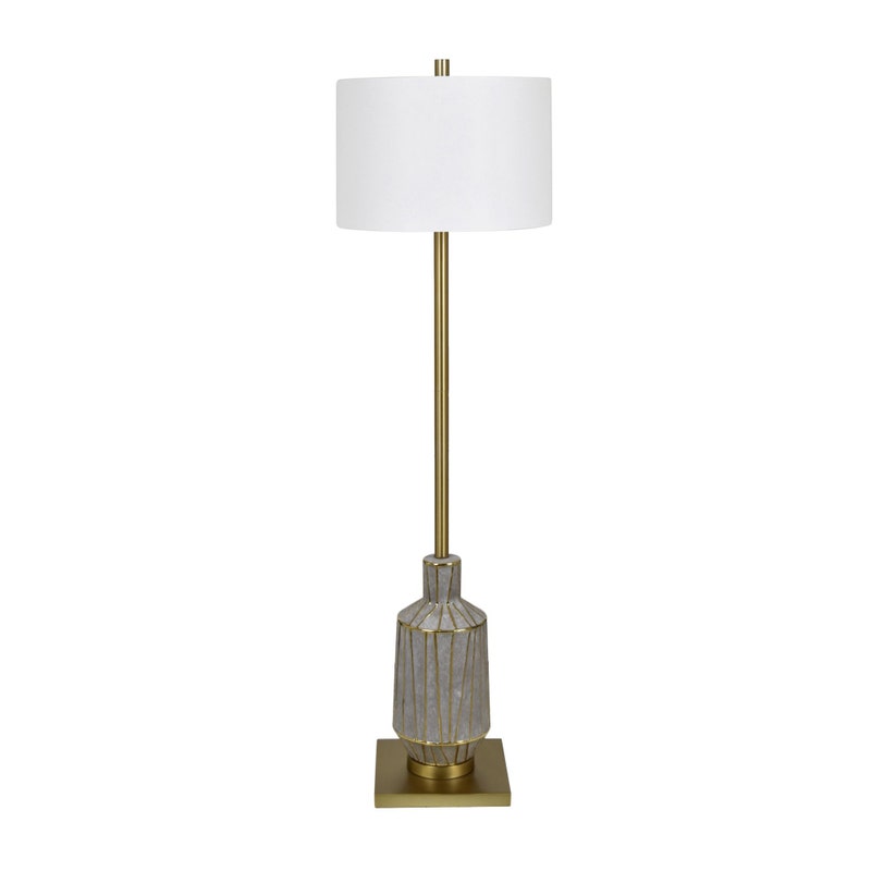 Crestview CVAP3122 62.5 in. Ceramic Floor Lamp with Shade, Gold