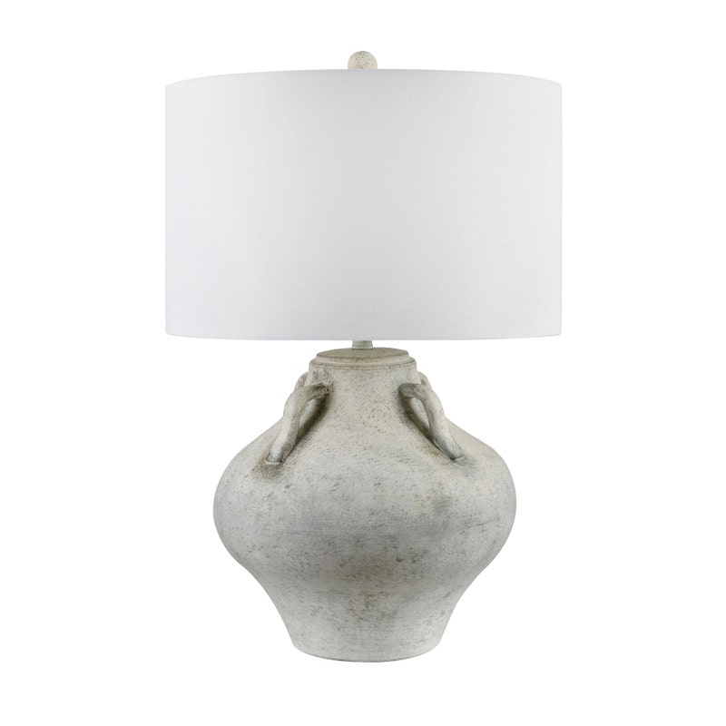 Crestview CVAZP100 30.5 in. Ceramic Table Lamp with Shade, Beige & Gray