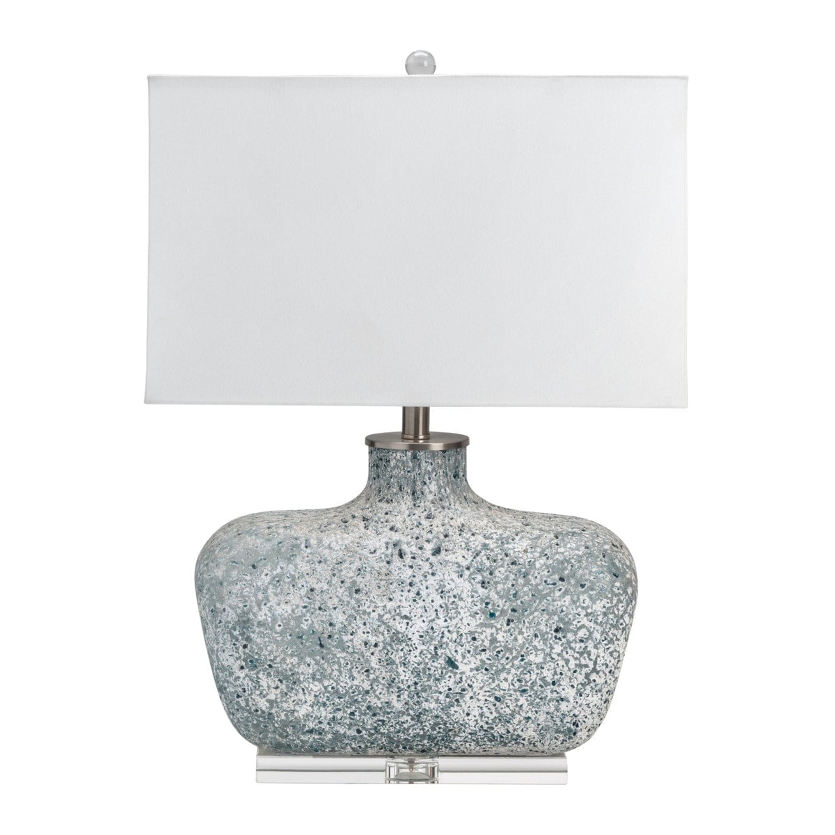 Crestview CVABS1949 Bauer Blown Glass Table Lamp, Grey & White