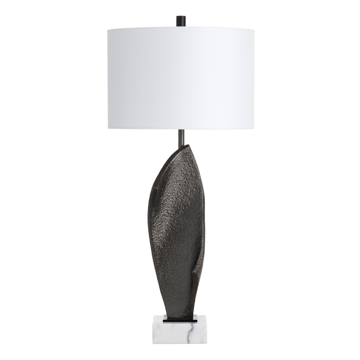 Crestview CVAVP1897 33.5 in. Resin & Marble Table Lamp with White Shade, Bronze - Pack of 2