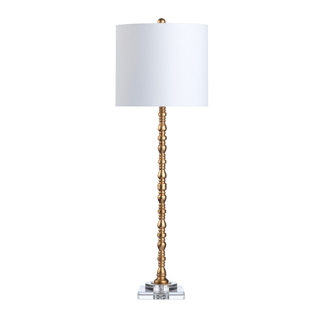Crestview CVAER2000 36.75 in. Gold Spindle Buffet Lamp with White Shade - Pack of 2