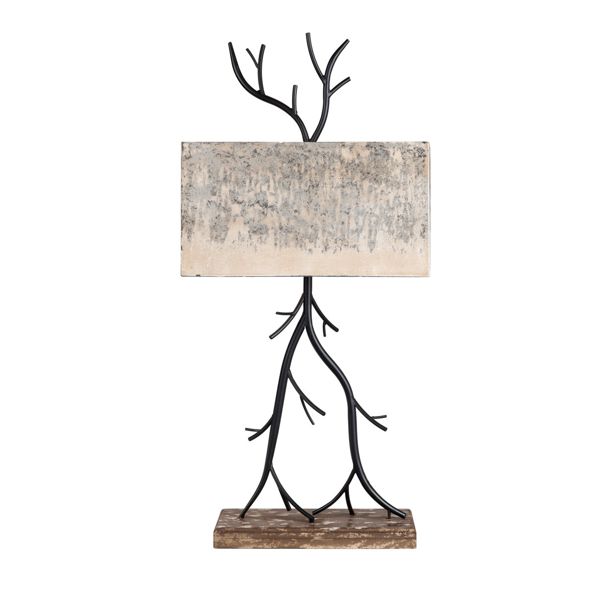 Crestview CVAER1922 Birch Table Lamp, Black & Brown