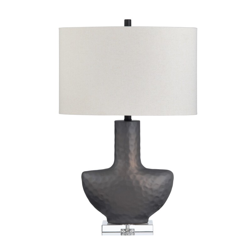 Crestview CVAZP127 29 in. Zuri Ceramic & Crystal Table Lamp with White Shade, Black