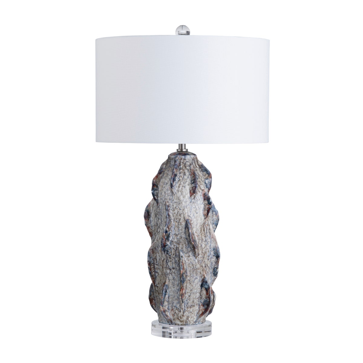 Crestview CVAP3263 Blue Hand Molded Ceramic Table Lamp with Shade - Pack of 2