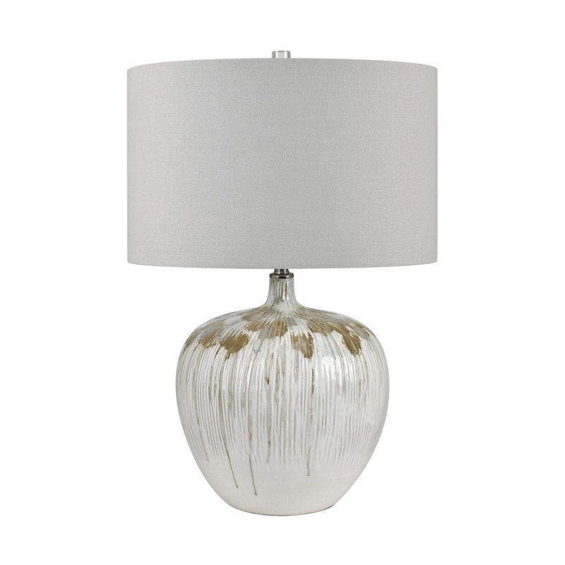 Crestview CVAP3126 Dripped Glaze Ceramic Table Lamp with Shade