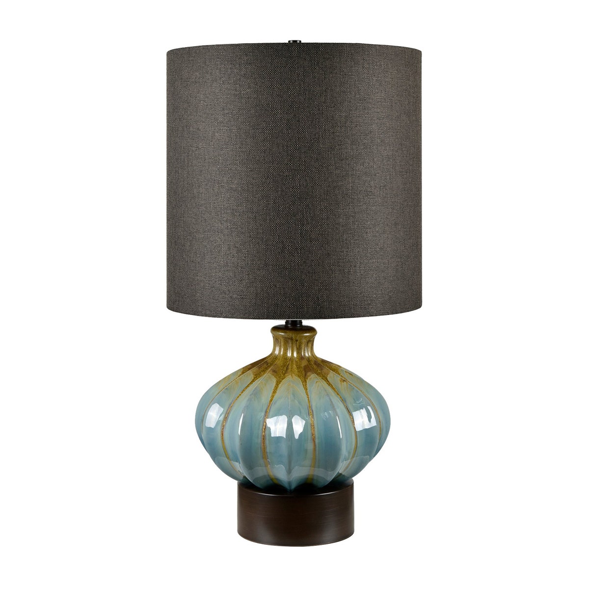 Crestview CVAZP169 Pfifer Glazed Ceramic Table Lamp with Shade, Blue