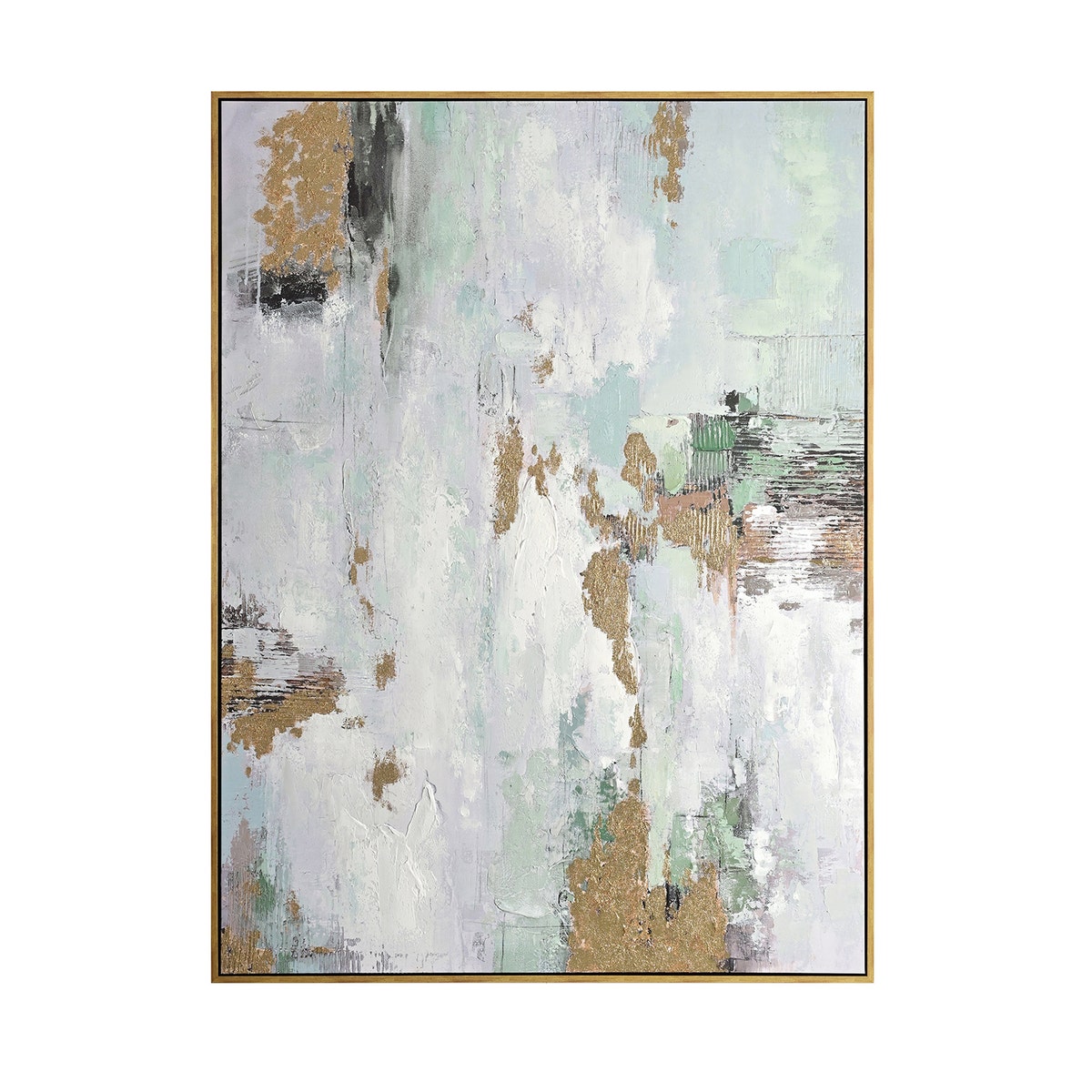 Crestview CVTOP3355 Wilkes Canvas Wall Art, Green & Gold