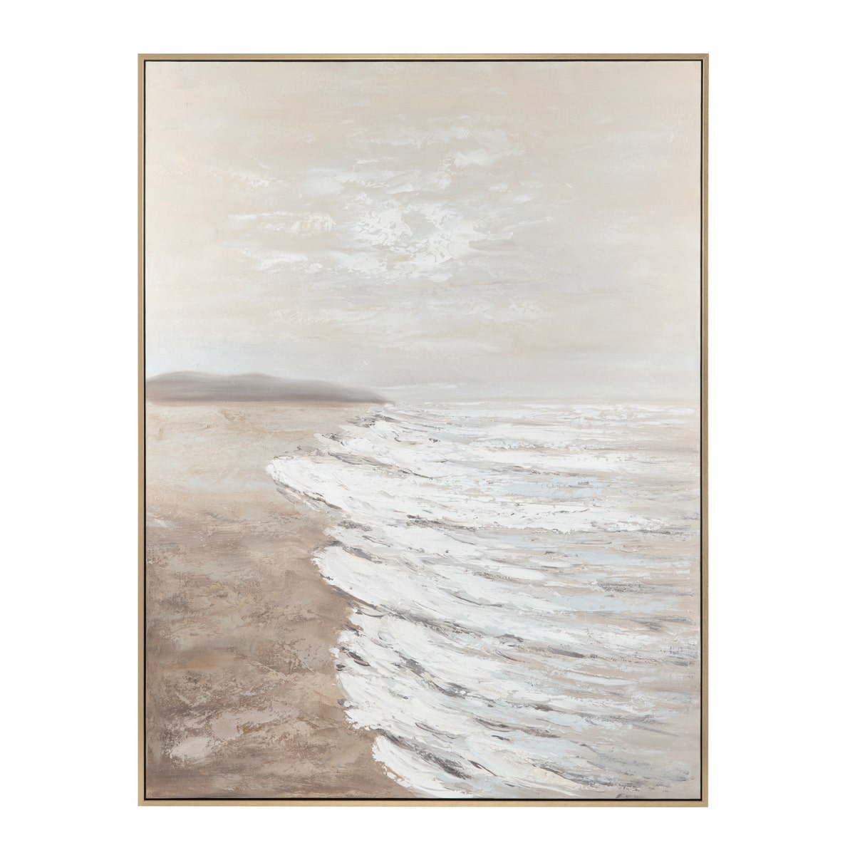 Crestview CVTOP3428 Sunny Shore 1 Canvas Wall Art, Brown & White