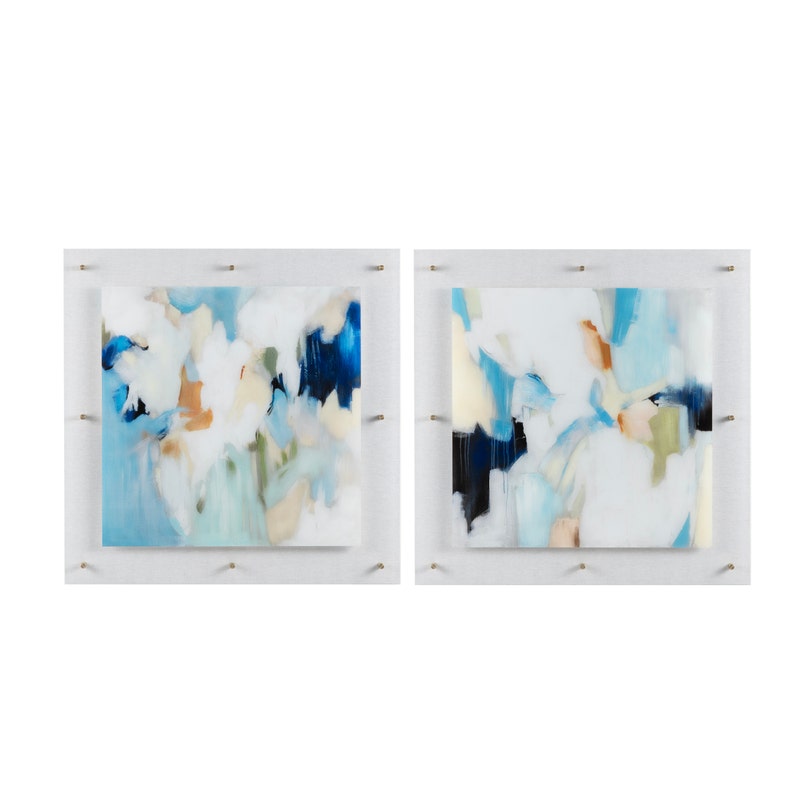 Crestview CVTOP3409 Color Waves 1 Wall Art, Blue & Green