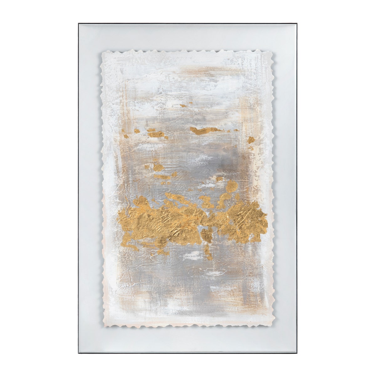 Crestview CVTOP3311 Serena 1 Wall Art, Gold & White