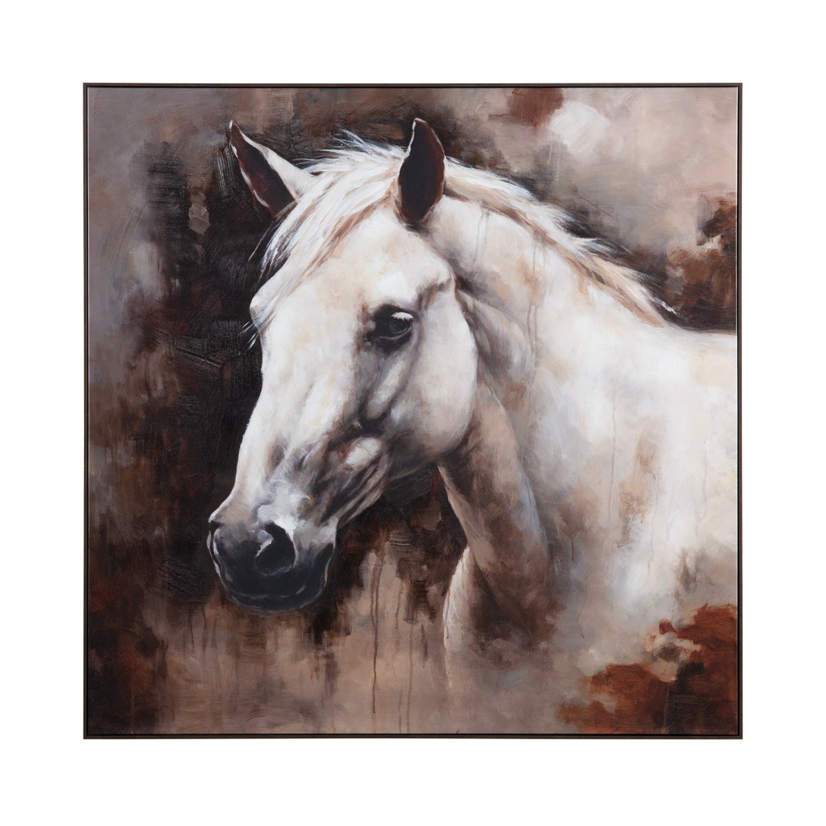 Crestview CVTOP3401 Meadows Canvas Wall Art, Brown & White