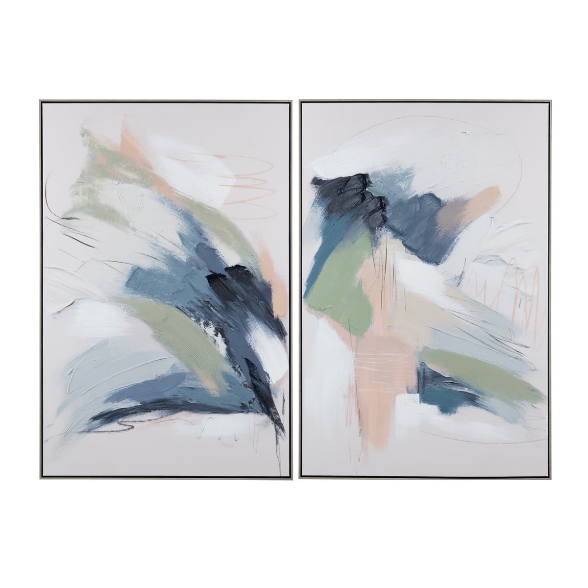 Crestview CVTOP3425 Avalon Canvas Wall Art, Green & Blue