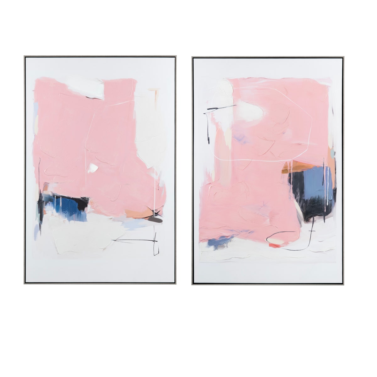 Crestview CVTOP3427 Pink Bliss Canvas Wall Art, Pink & Blue