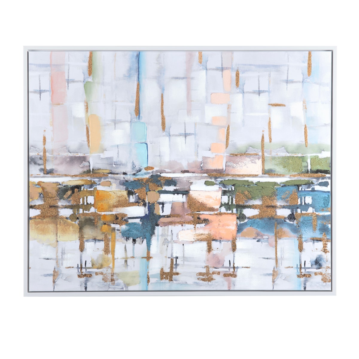 Crestview CVTOP3444 Marlea Canvas Wall Art, Blue & Green
