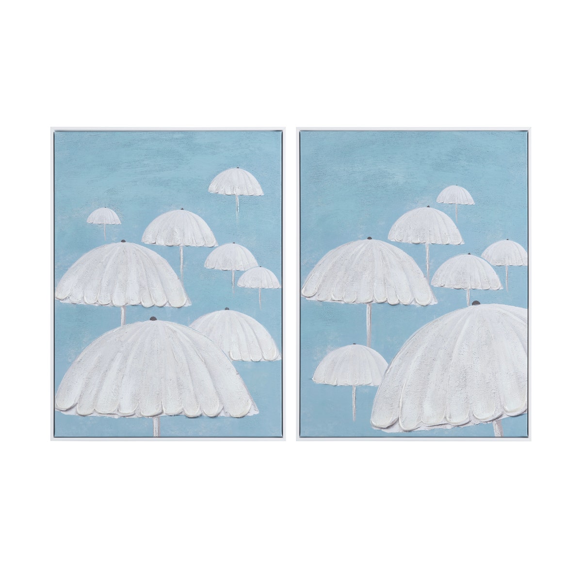 Crestview CVTOP3421 Turquoise Skies Canvas Wall Art, Blue & White