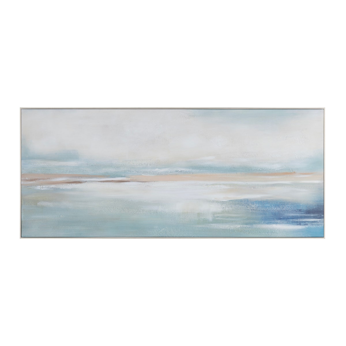 Crestview CVTOP3516 Framed Hand Painted Canvas Ocean Wall Art, Blue & Green