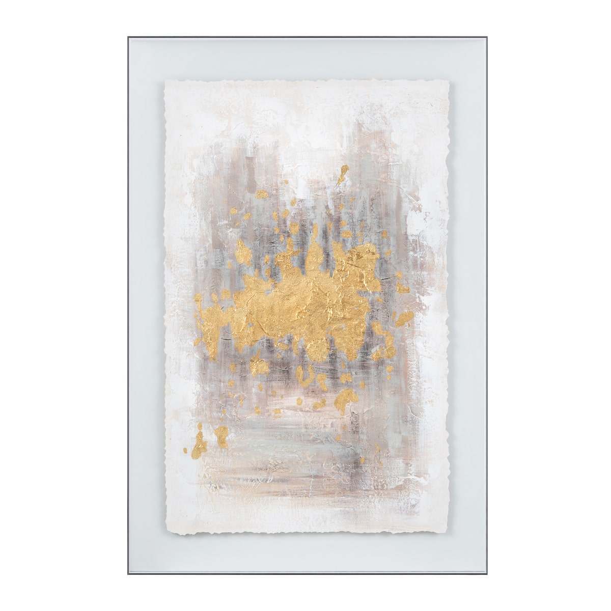 Crestview CVTOP3312 Serena 2 Wall Art, Gold & White