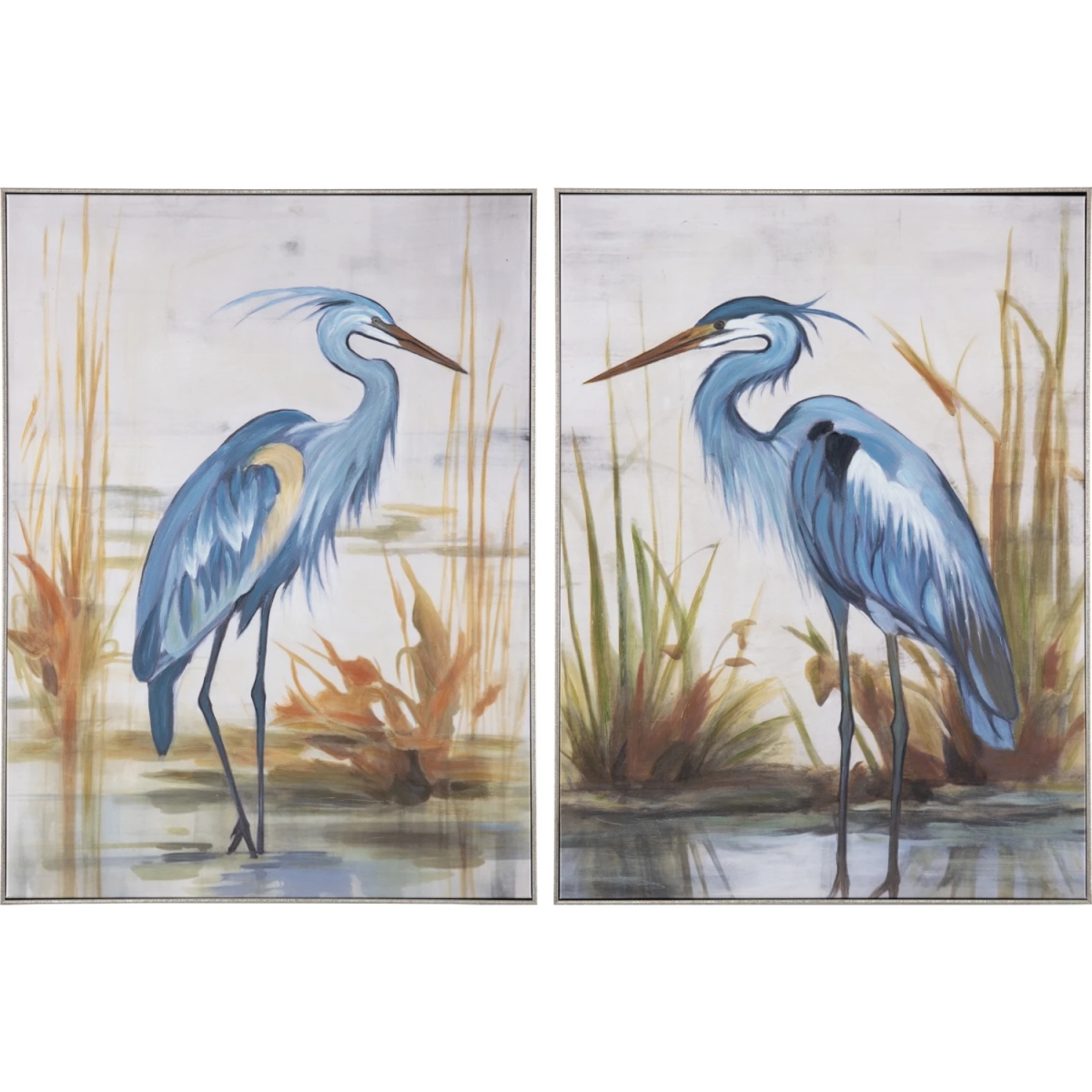 Crestview CVTOP3406 Aqua Stance Canvas Painting Wall Art, Blue & Multi Color