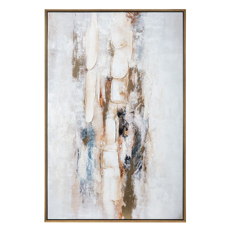 Crestview CVTOP3145 Rusty Lines Wall Art, Gold & Blue