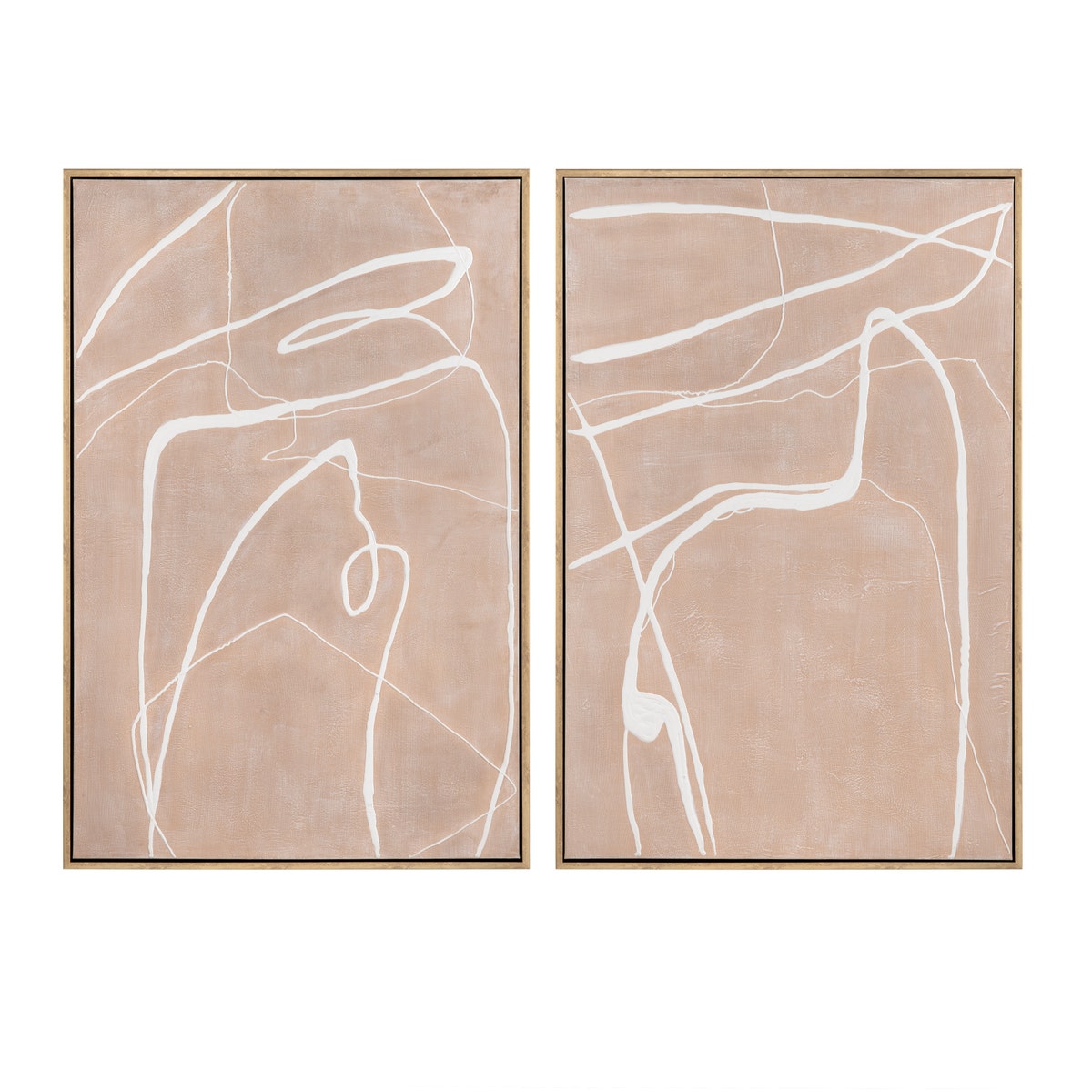 Crestview CVTOP3325 Roxbury Canvas Wall Art, Pink & White