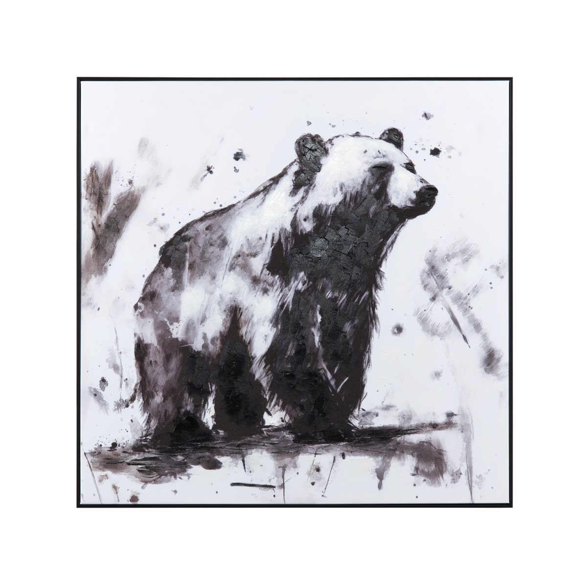 Crestview CVTOP3402 Kodiak Canvas Wall Art, Black & White