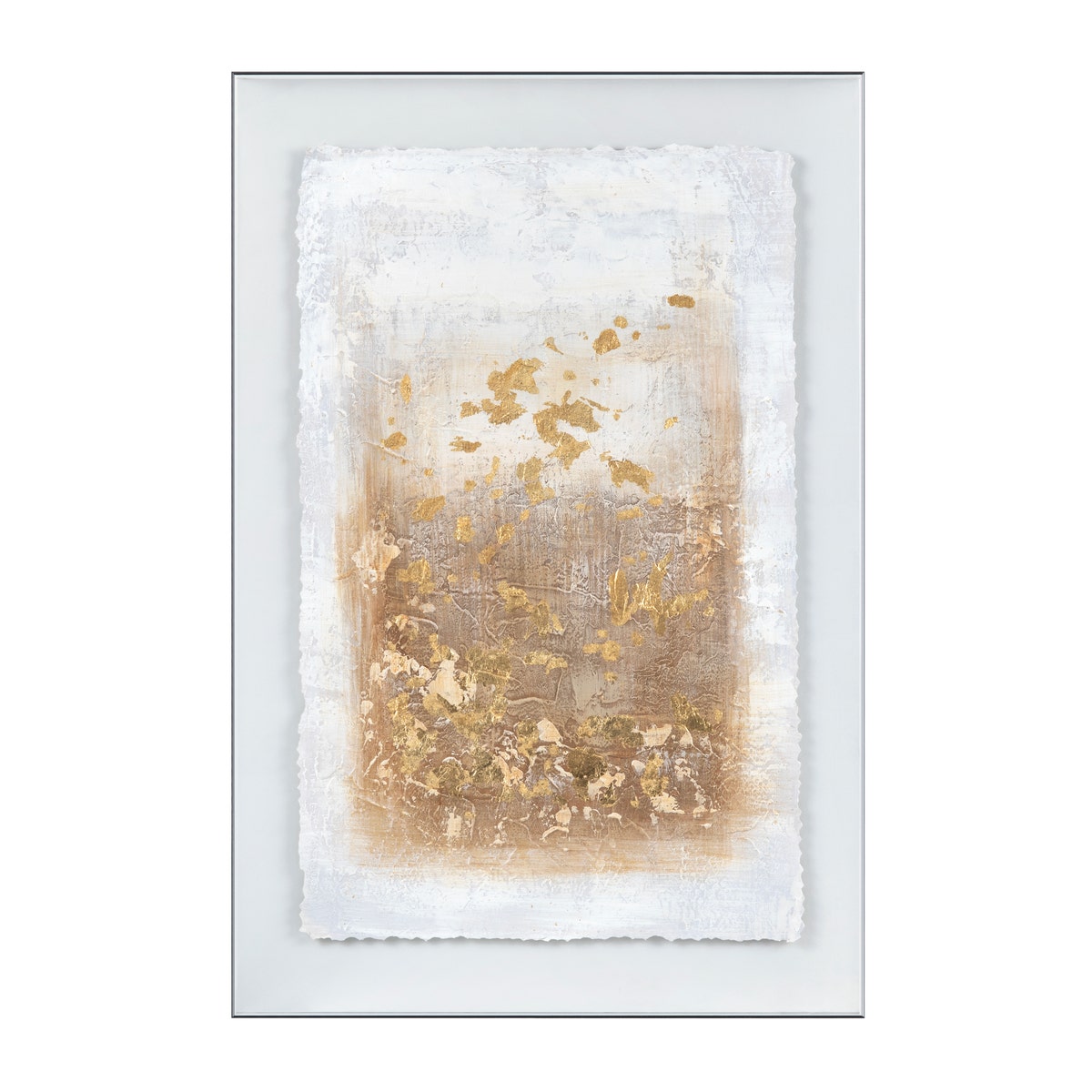 Crestview CVTOP3313 Serena 3 Wall Art, Gold & White
