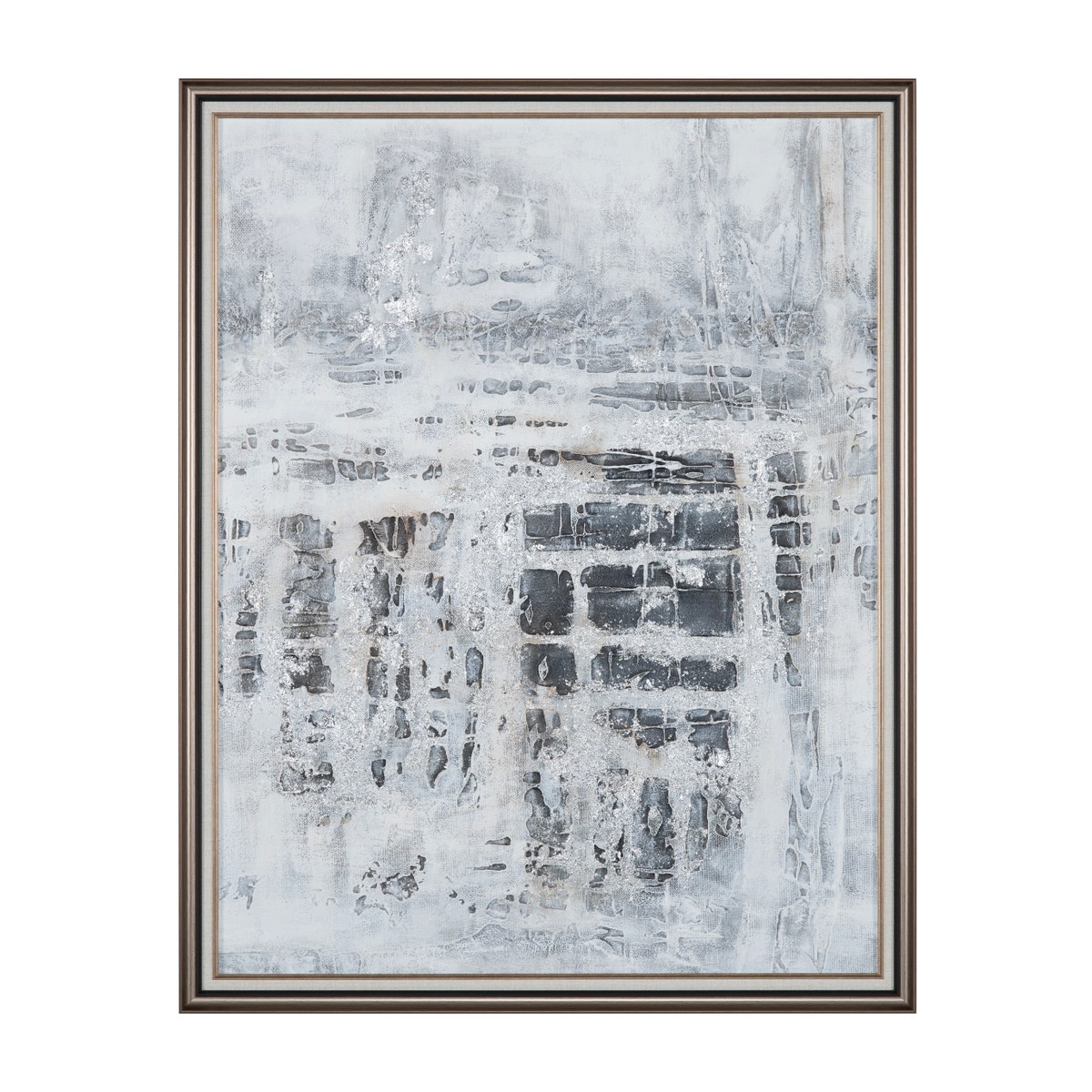 Crestview CVTOP3447 Web of Lines Canvas Wall Art, Grey & White