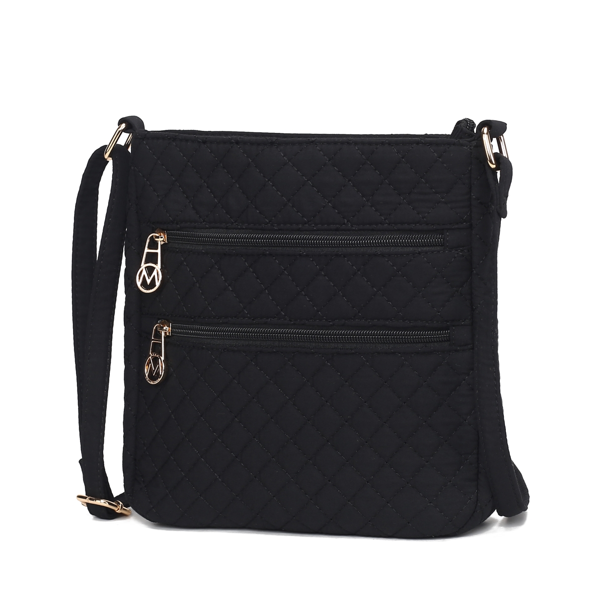 Picture of MKF Collection by Mia K. MKF-SD-L322BK Lainey Solid Quilted Cotton Womens Crossbody Bag