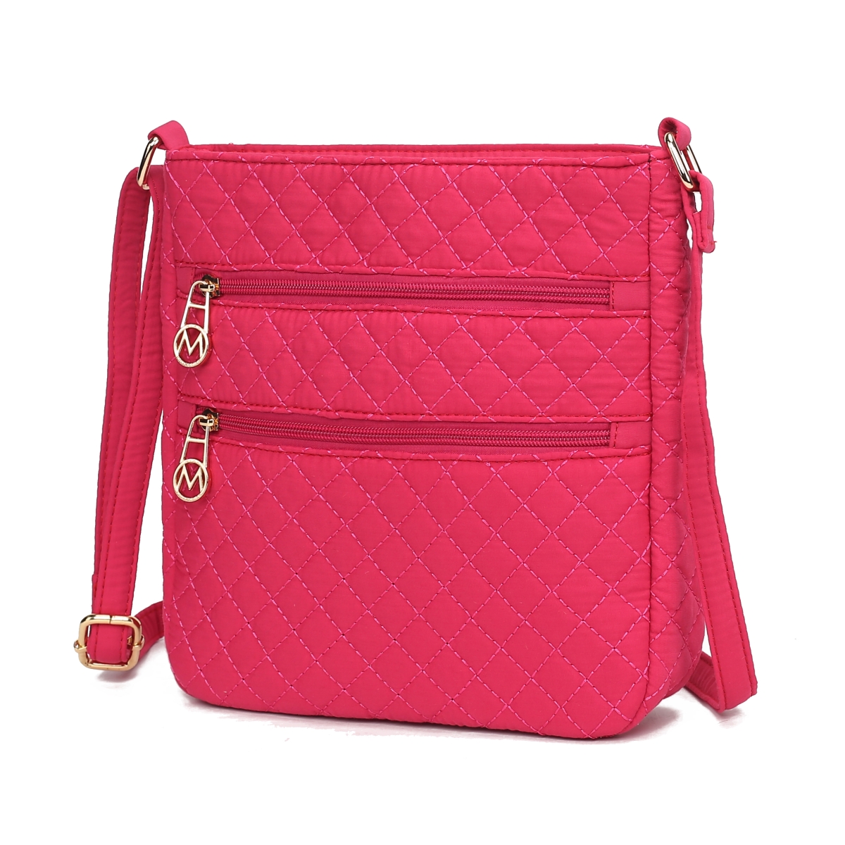 Picture of MKF Collection by Mia K. MKF-SD-L322FS Lainey Solid Quilted Cotton Womens Crossbody Bag