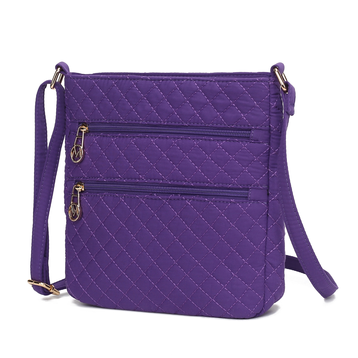 Picture of MKF Collection by Mia K. MKF-SD-L322PL Lainey Solid Quilted Cotton Womens Crossbody Bag