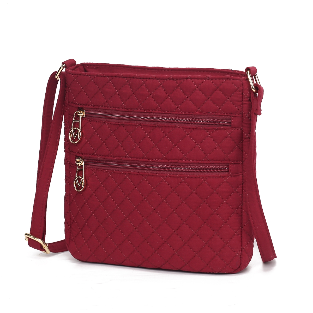 Picture of MKF Collection by Mia K. MKF-SD-L322WN Lainey Solid Quilted Cotton Womens Crossbody Bag
