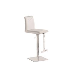 Picture of Casabianca Furniture TC-2010-WH-BAR Tito Leather Bar Stool&#44; Italian White - 31 x 16 x 15 in.