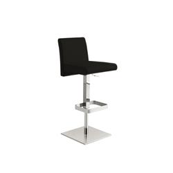 Picture of Casabianca Furniture TC-2009-BL-BAR Vittoria Leather Bar Stool&#44; Italian Black - 33 x 15.5 x 16 in.