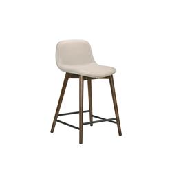 Picture of Casabianca Home CB-1664GWA 25.5 in. Stellar Bar Stool in Light Gray Leather With Walnut Wood Legs