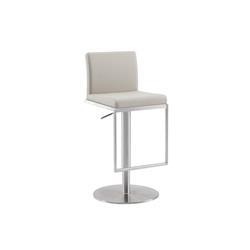 Picture of Casabianca Home CB-C102LG Pu-Leather Ventian Adjustable Bar Stool with Brushed Stainless Steel Swivel Base&#44; Light Gray
