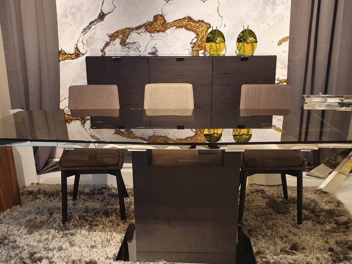CB-1411-DO Vizzione Buffet Veneer with Storage, Gray Oak
